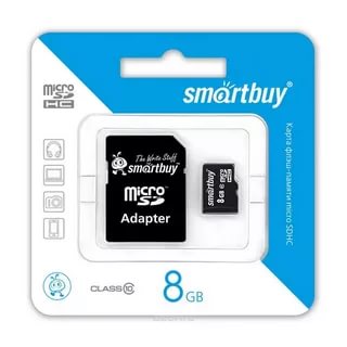 фото Карта памяти MicroSDHC 8GB Class 10 Smart Buy + SD адаптер магазина Альфатехник являющийся официальным дистрибьютором в России 