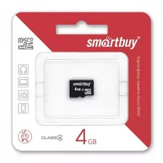 фото Карта памяти MicroSDHC 4GB Class 4 Smart Buy без адаптера магазина Альфатехник являющийся официальным дистрибьютором в России 